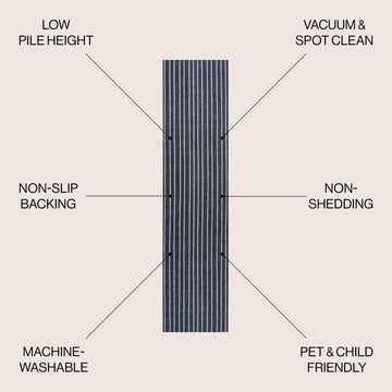 Rand Distressed Ticking Stripe Machine-washable Area Rug